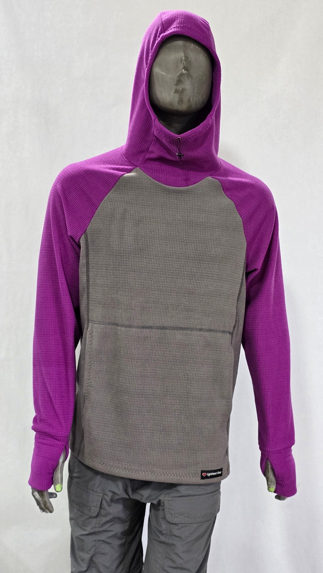Men's Hoodie - Gray w/ Violet sleeves & hood