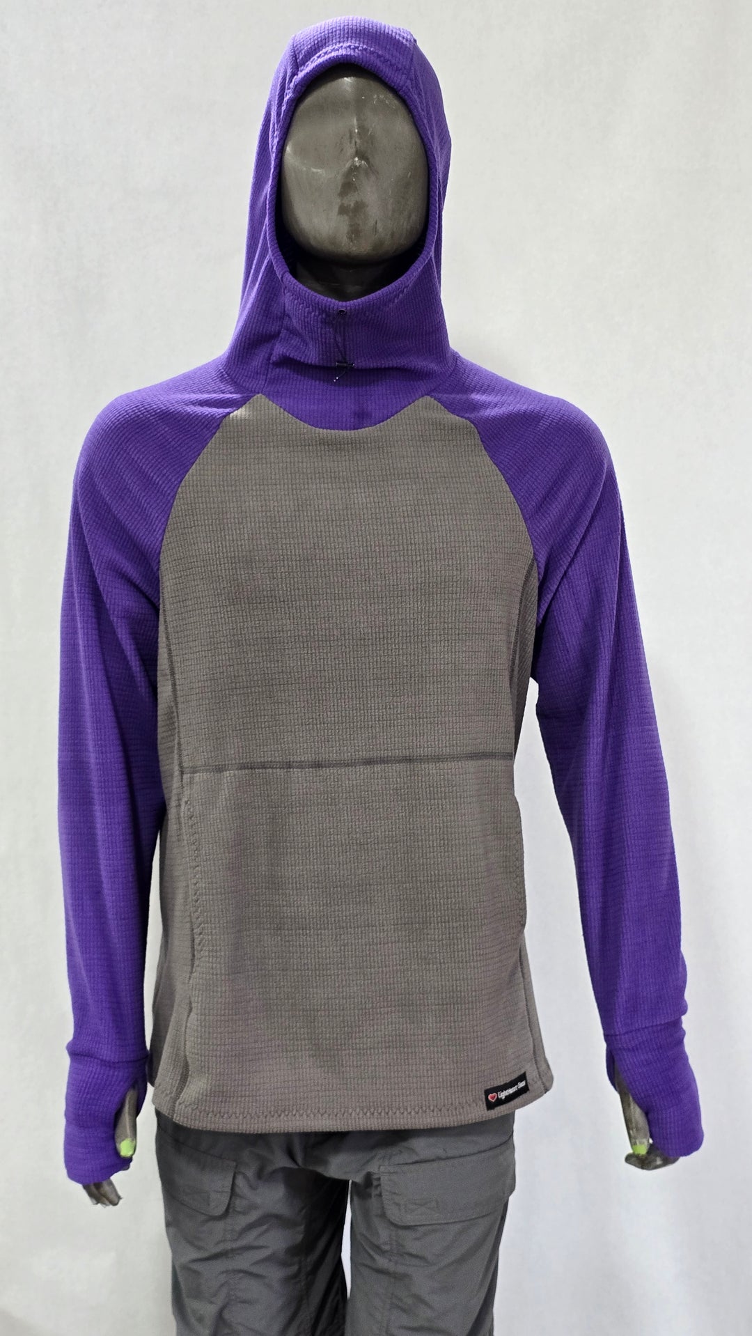 Men's Hoodie - Gray w/ Purple sleeves & hood