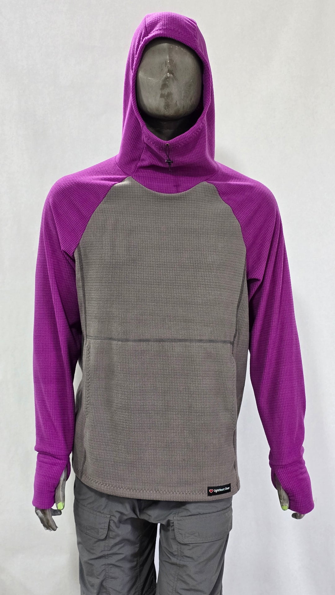 Men's Hoodie - Gray w/ Violet sleeves & hood
