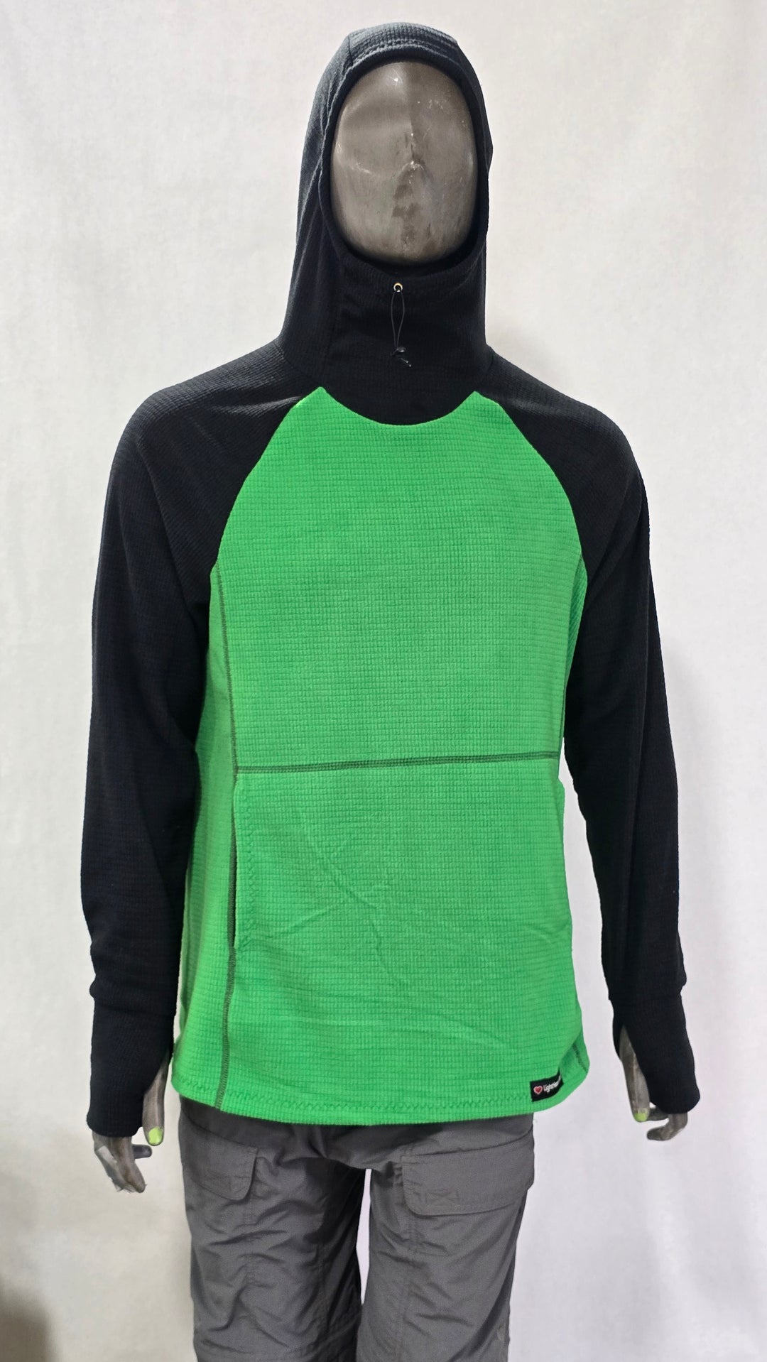 Men's Hoodie - Green w/ Black sleeves & hood
