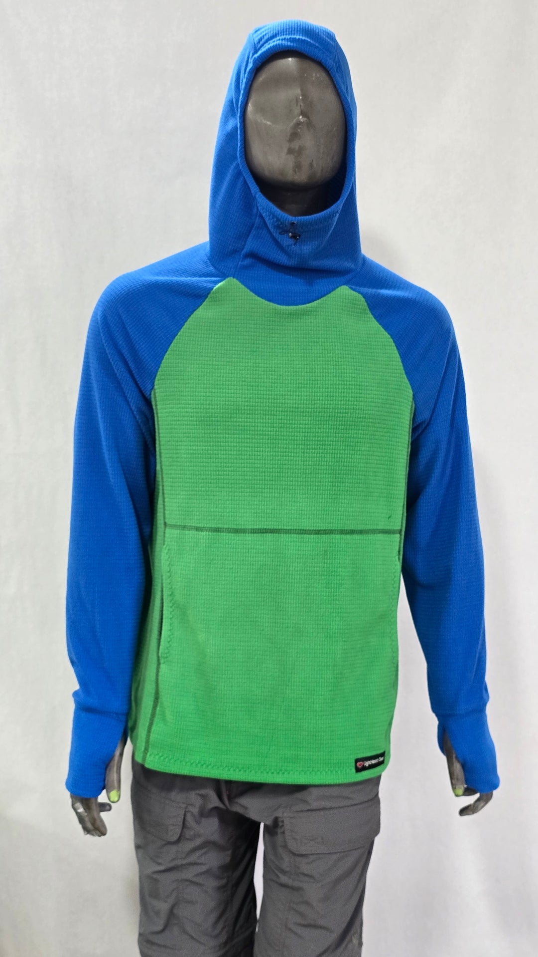 Men's Hoodie - Green w/ Blue sleeves & hood