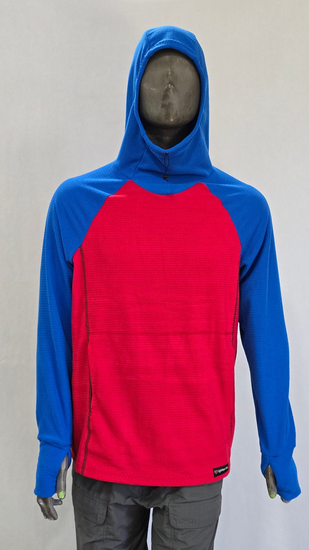 Men's Hoodie - Red w/ Blue sleeves & hood