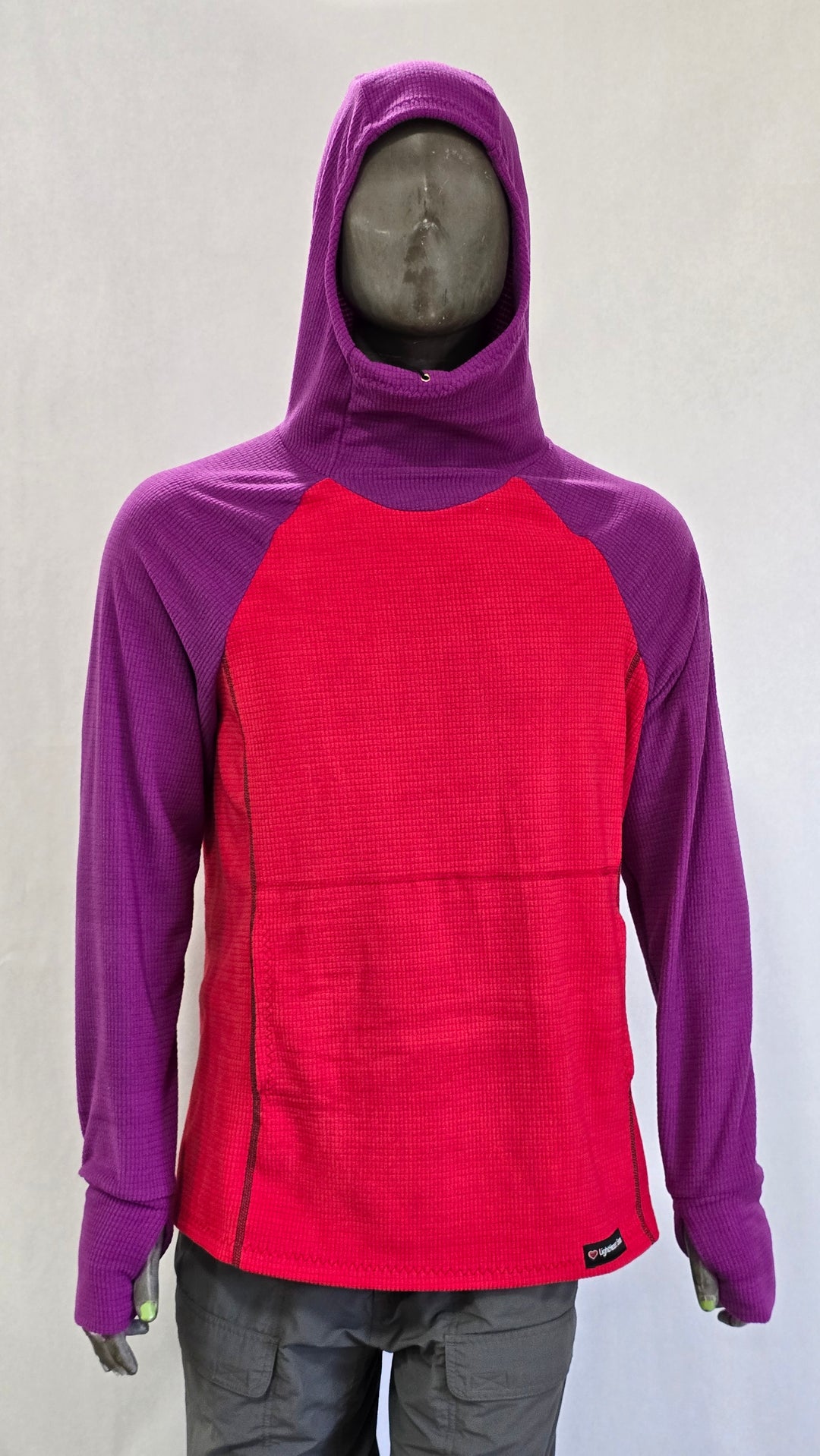 Men's Hoodie - Red w/ Violet sleeves & hood