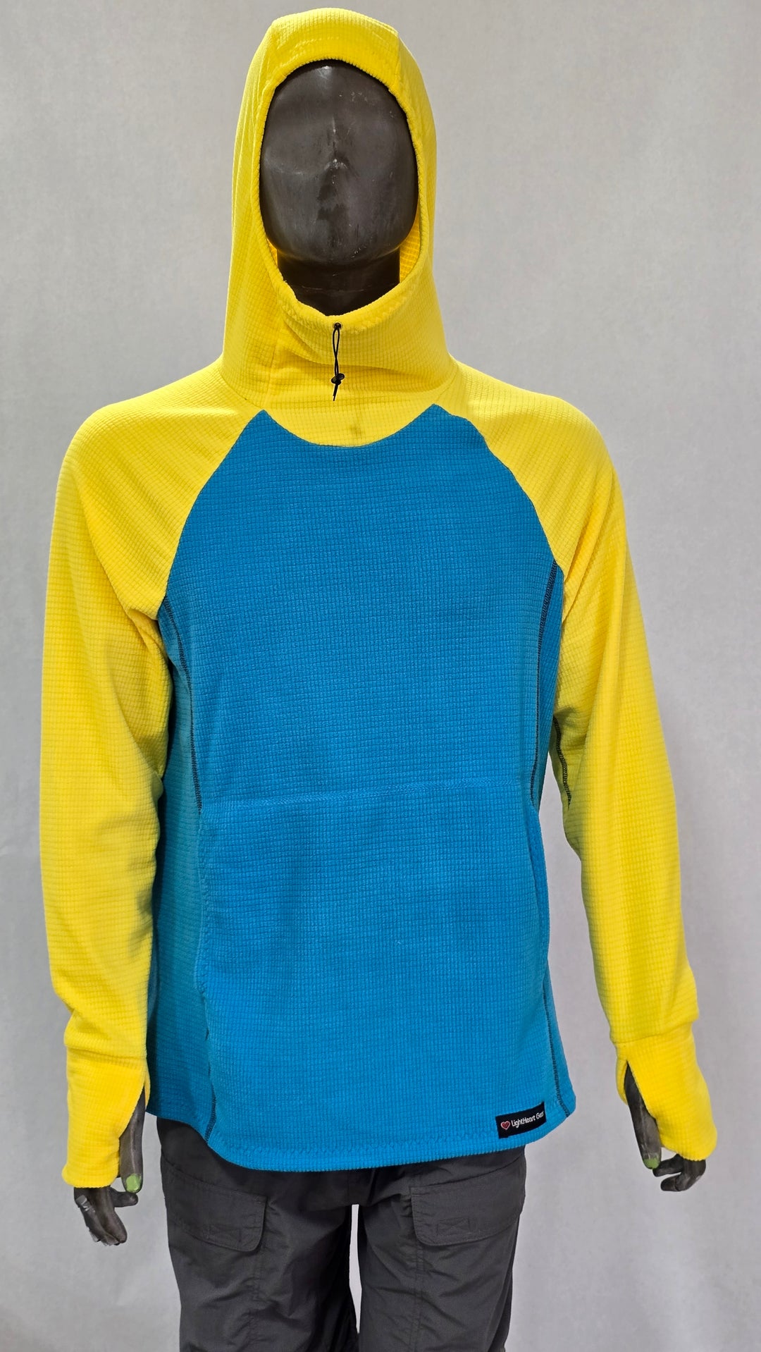 Men's Hoodie - Sky Blue w/ Yellow sleeves & hood
