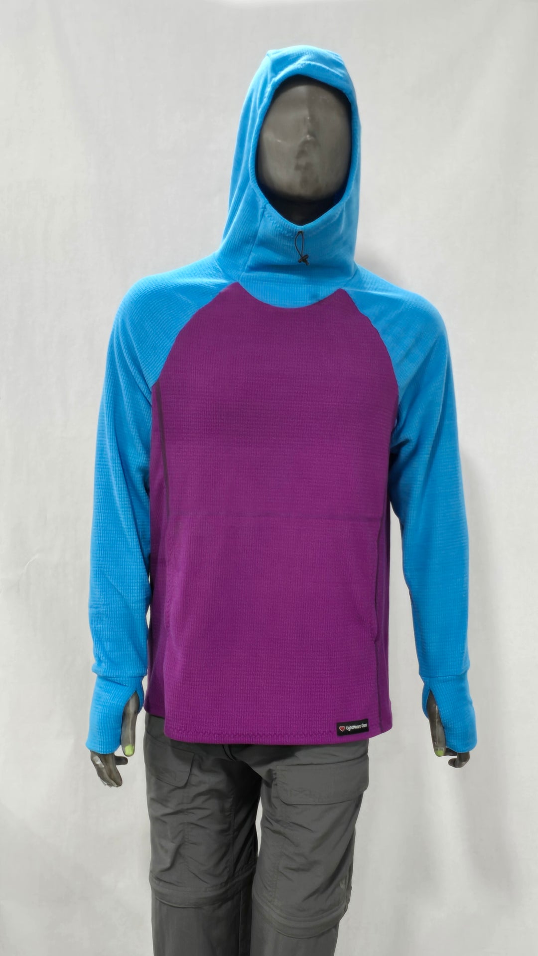 Women's Fleece Hoodie - Violet W/ Sky Blue Sleeves & Hood