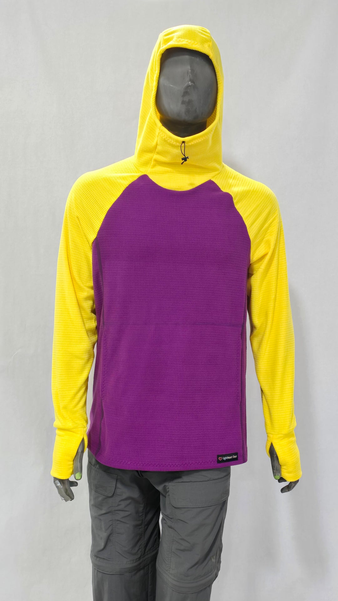 Men's Hoodie - Violet w/ Yellow sleeves & hood