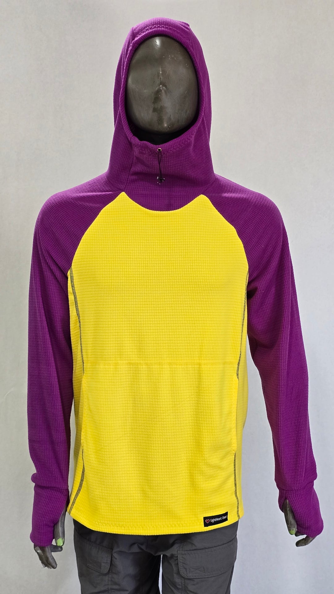 Men's Hoodie - Yellow w/ Violet sleeves & hood