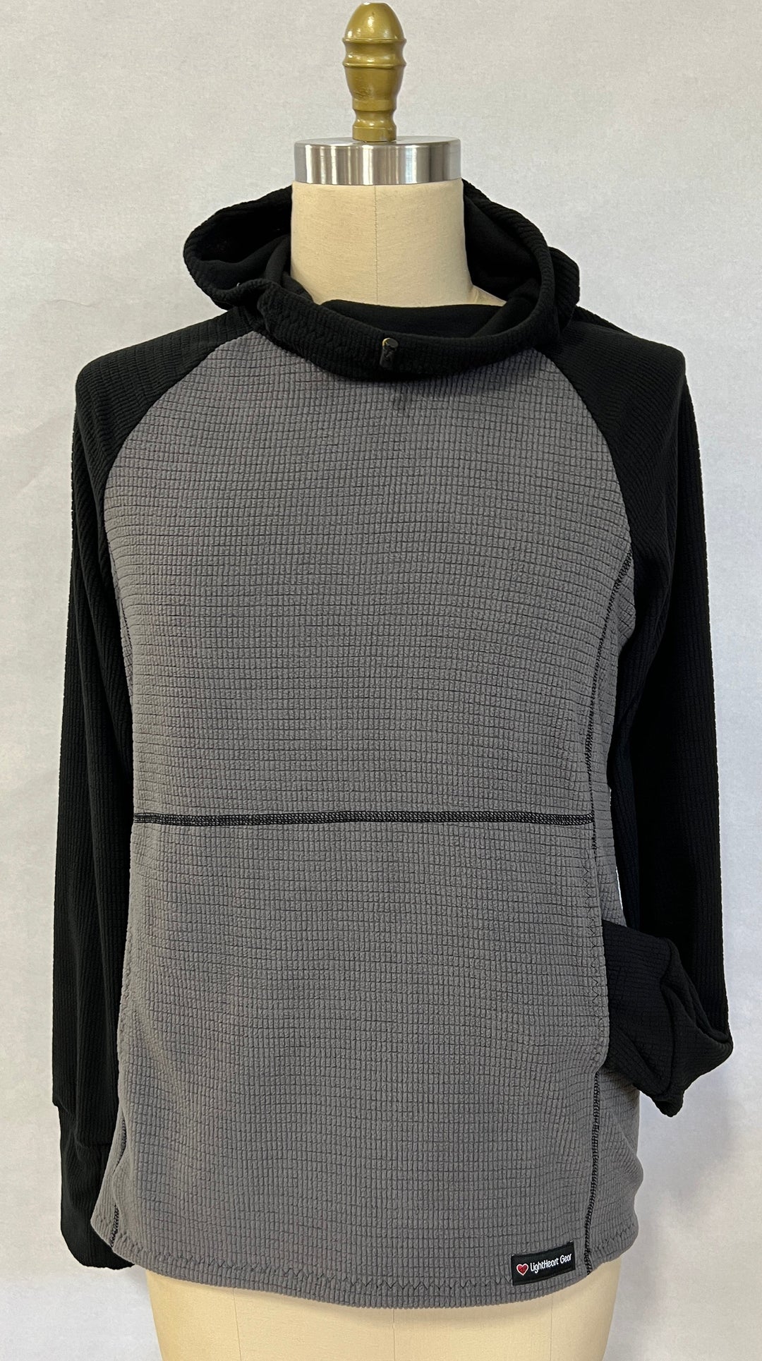 Women's Fleece Hoodie - Gray w/ Black sleeves and hood